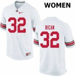 NCAA Ohio State Buckeyes Women's #32 Luciano Bican White Nike Football College Jersey KLF1545DE